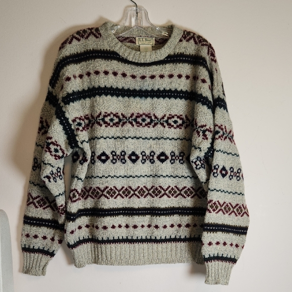 L.L. Bean Other - Vintage L.L. Bean Fair Isle Multicolor Wool Sweater sz L